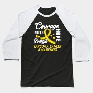 Sarcoma Cancer Tshirt Wear Yellow Ribbon Support Gifts Baseball T-Shirt